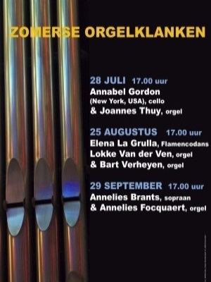 ANNA3 | Zondag 25 augustus 2024 17:00 uur | Zomerse orgelklanken | Elena La Grulla - Flamencodans | Lokke Van der Ven, Orgel | Bart Verheyen, Orgel | Sint-Anna-ten-Drieënkerk, Antwerpen Linkeroever